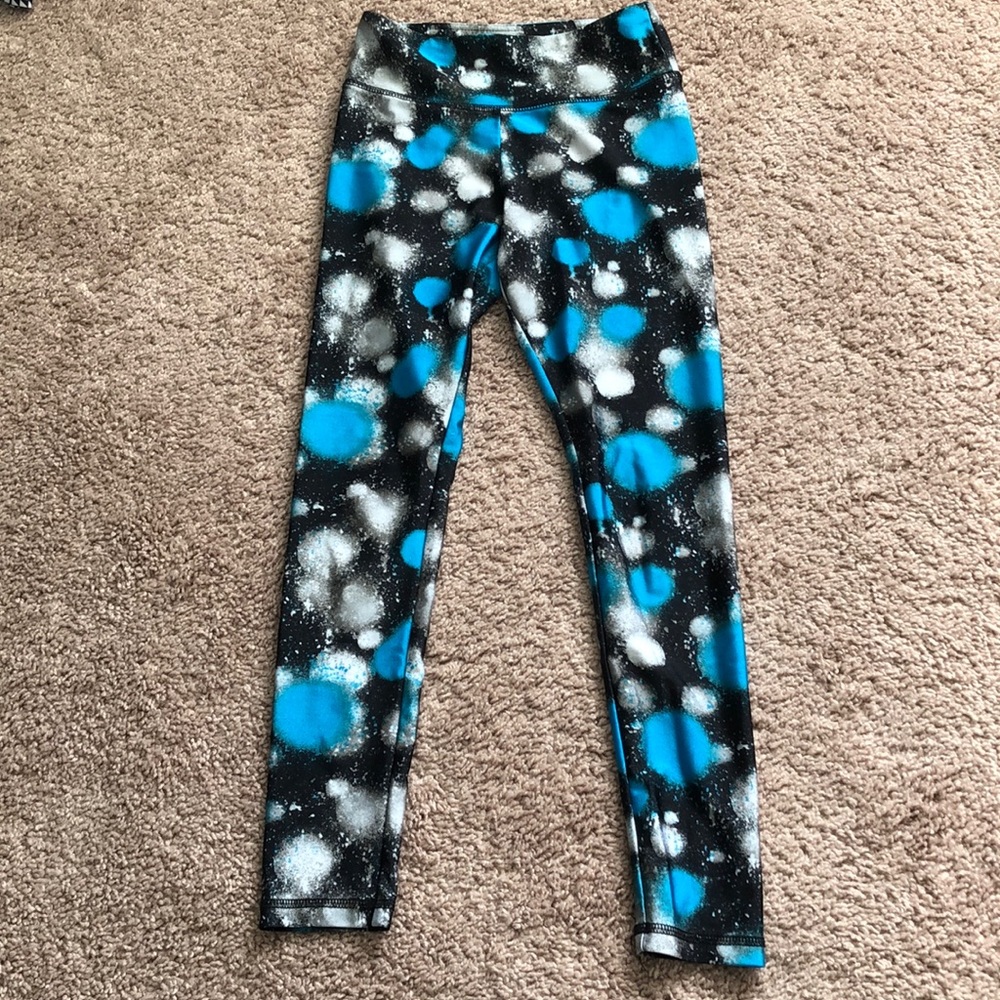 Girls Blue and Silver Splatter Leggings